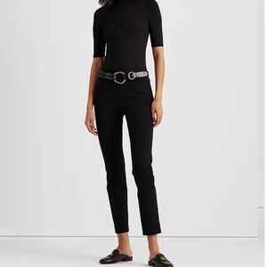 Lauren Ralph Lauren Women’s Black Side Zip Flat Front Tapered Leg Pants Size 12